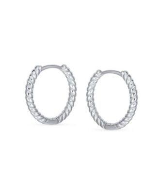 Lightweight Dainty Hoop Huggie Earrings Twist Huggies Sterling 0.