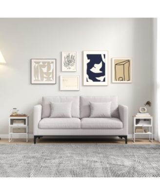 Nightstand with Flip up Door Storage Shelf