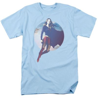 Supergirl Mens Cloudy Circle Short Sleeve Adult Tee / T-Shirt