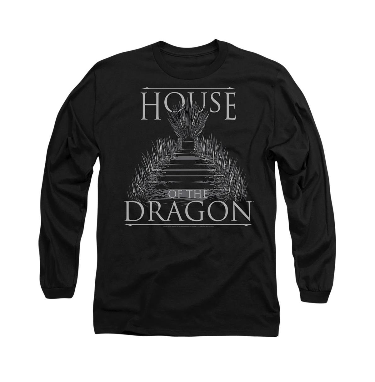 Men's Sword Throne Long Sleeve Adult Tee / T-Shirt - Black