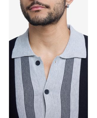 Men's Short Sleeve Sweater Knit Polo Shirt