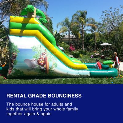 HeroKiddo 12  Safari Commercial Grade Inflatable Water Slide with Attached Pool for Kids & Adults (No Blower Included)