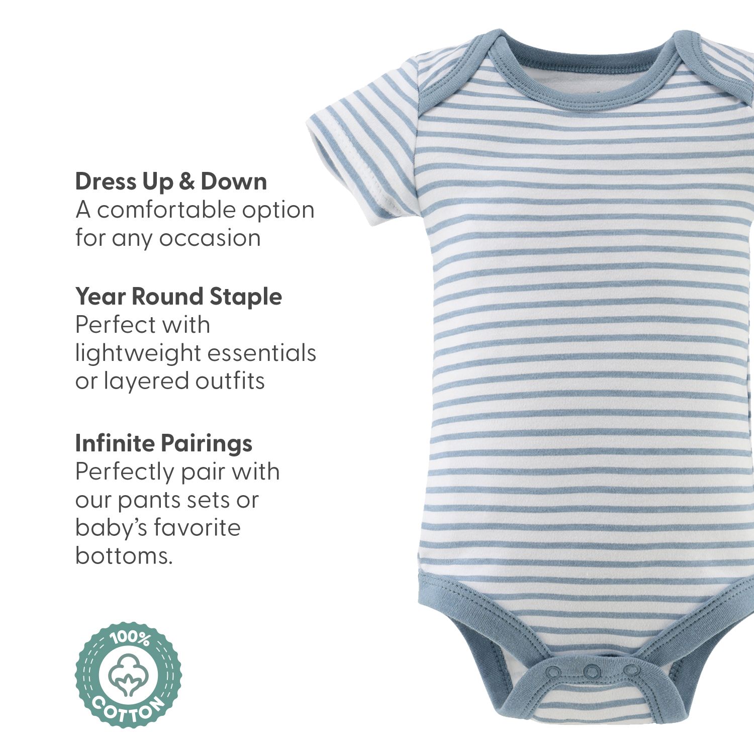 Baby Boys Short Sleeve Cotton Bodysuits Boys, Star Stripe
