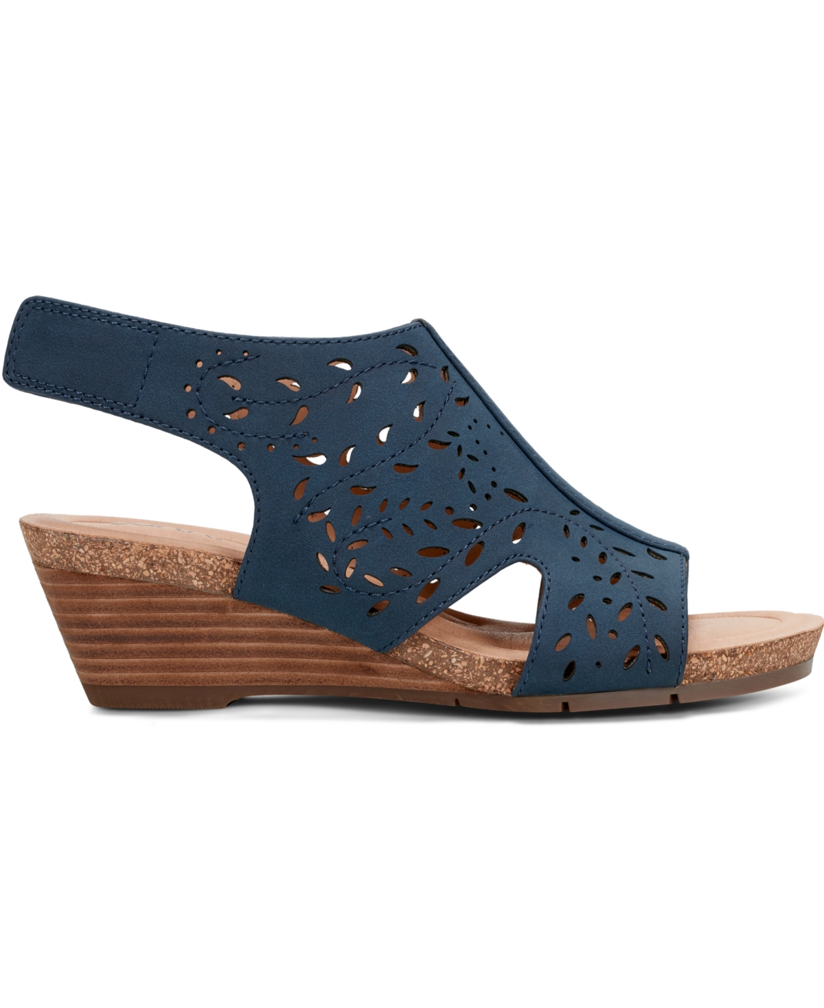 Shop Earth Women's Halin Cutout Slingback Wedge Sandals In Navy