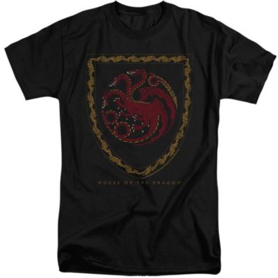 House Of The Dragon Mens Dragon Shield Vintage Dark Short Sleeve Adult Tall Tee T-Shirt 5990₽