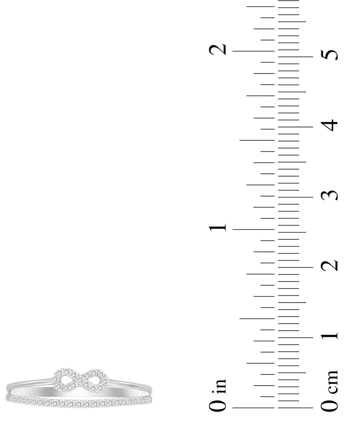 Macy's Diamond Infinity Double-row Ring (1/6 Ct. T.w.) In 10k White Gold In White Gold