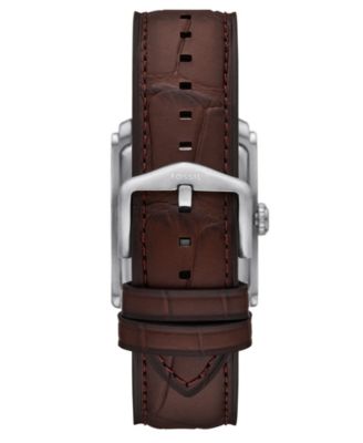 Men's Carraway Three-Hand Brown Leather Watch, 30mm