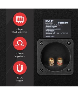 Slim Subwoofer Box System, 10'' 500W, Truck Audio Enclosure