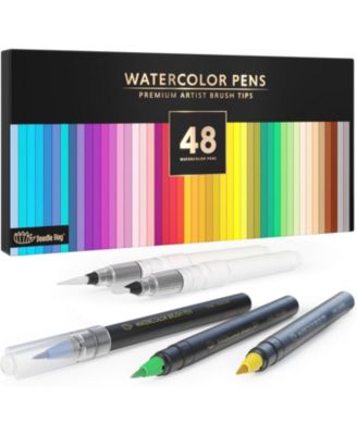48 Premium Watercolor Brush Pens, Highly Blendable, No Streaks, Water Color Markers, Unbelievable Value, Water Brush Pen, for Beginner to Professional Artist (48 Colors Brush Pens)