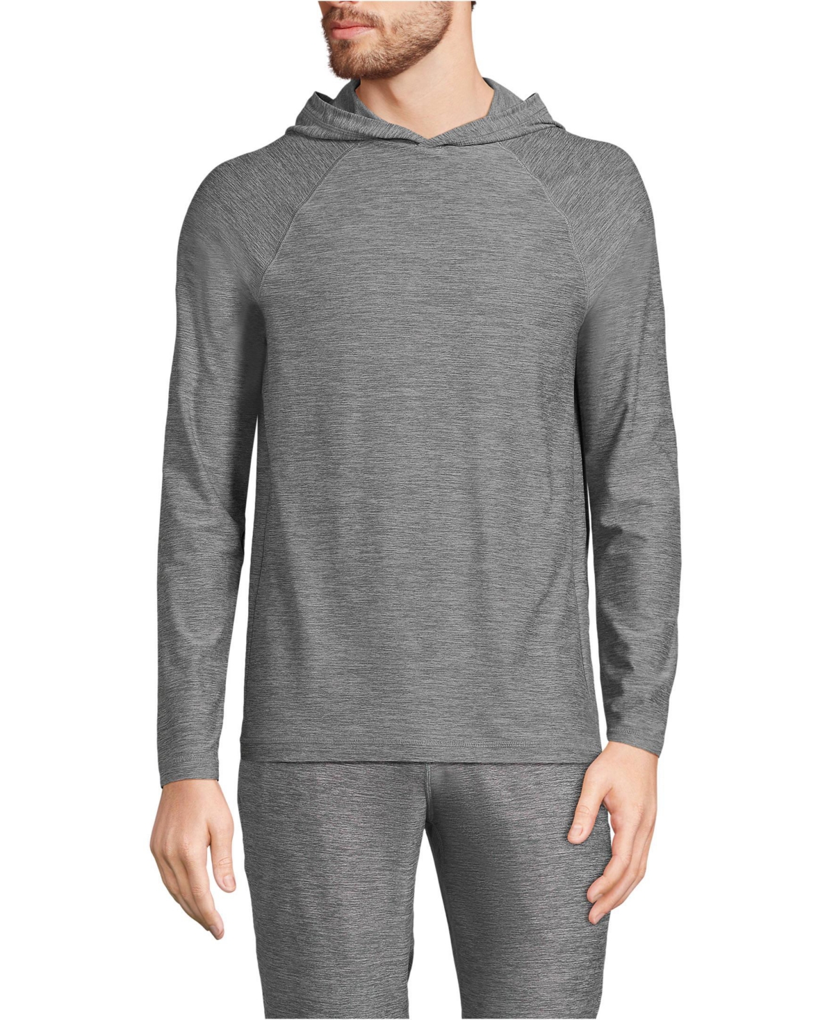 Men's Long Sleeve Weekend Weight Hoodie - Stone gray space dye