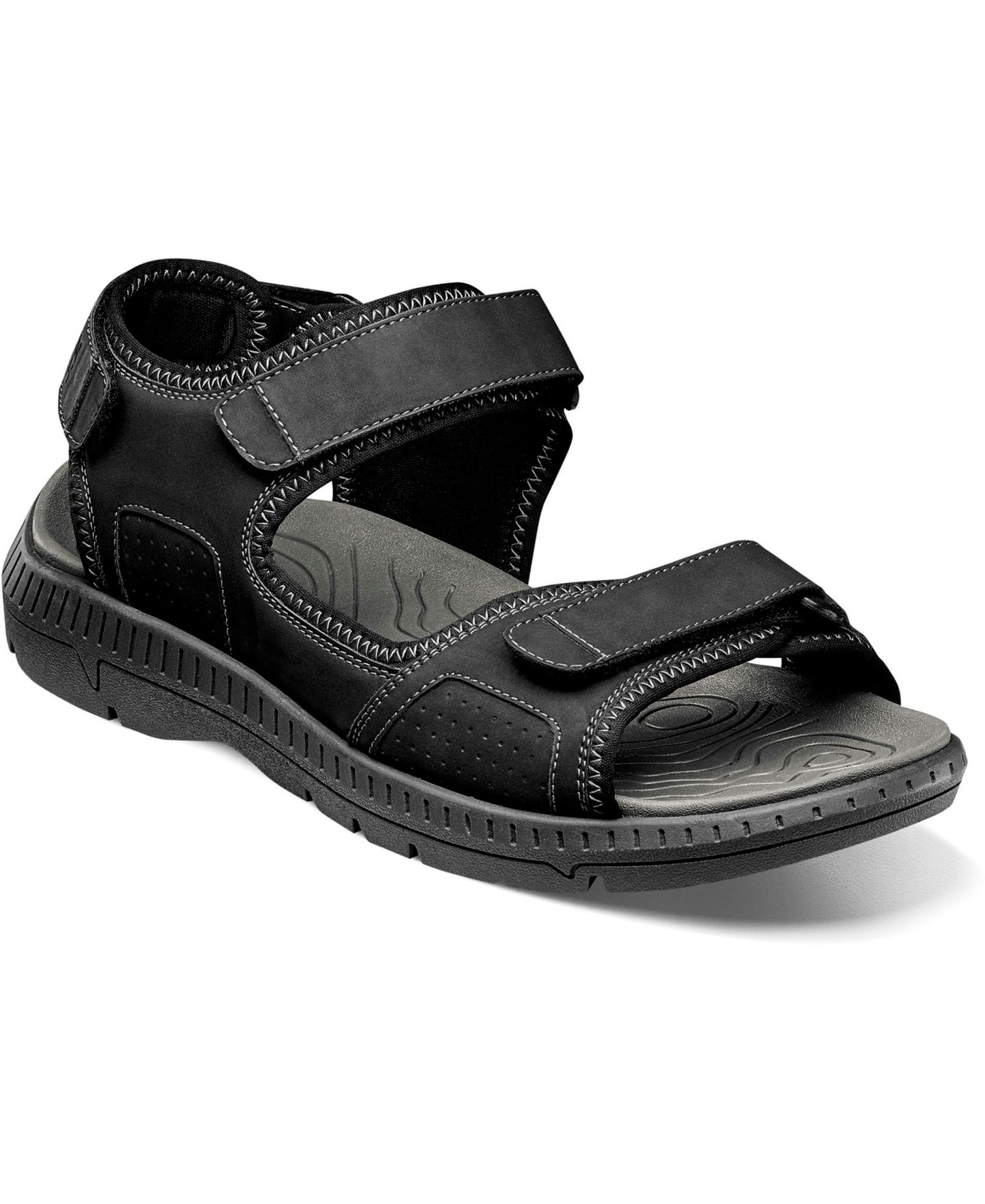 Мужские сандалии Nunn Bush Laguna 3-Strap River Sandal, цвет: Чёрный — фото 1