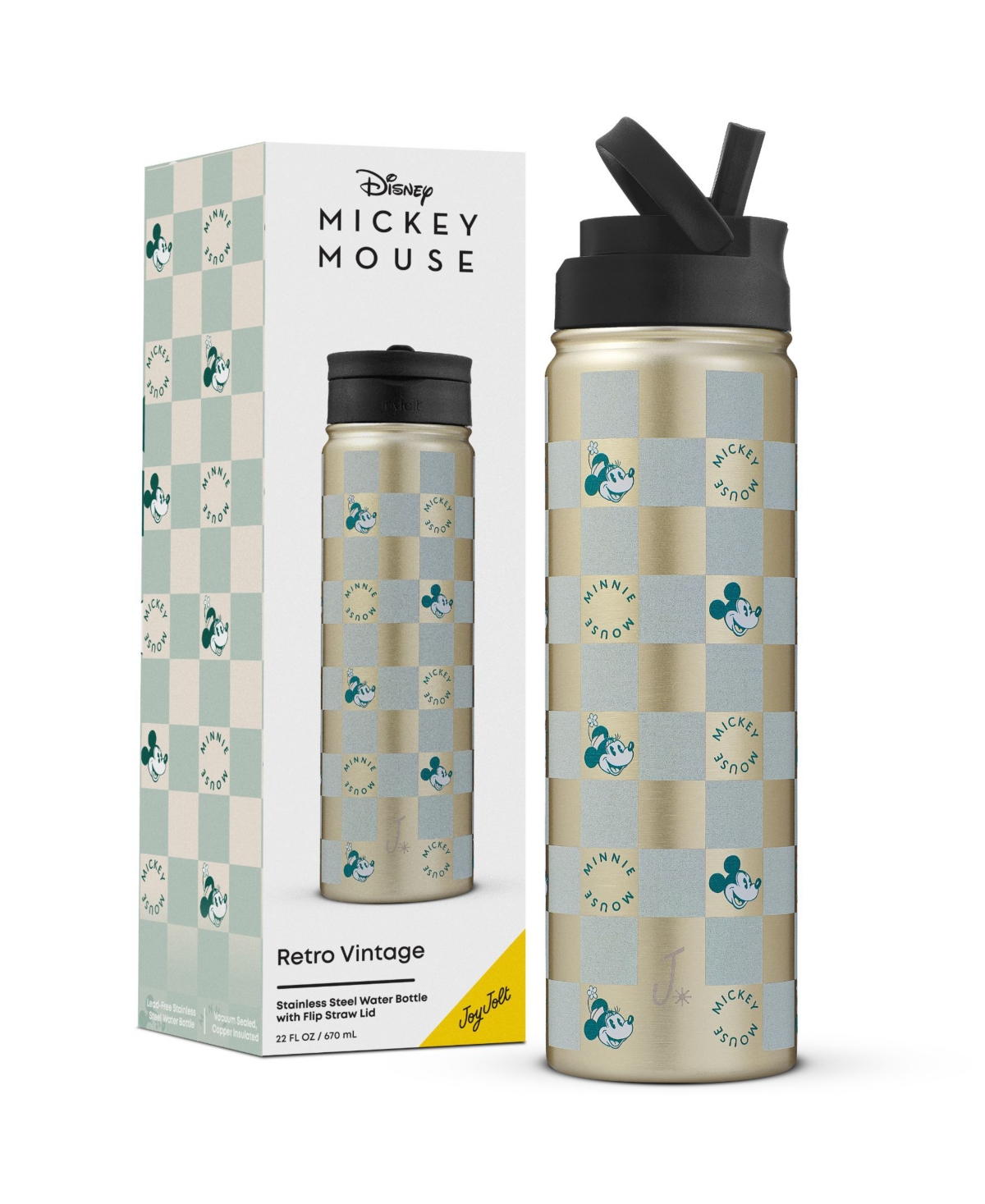 Shop Joyjolt Disney Retro Vintage 22 Oz. Water Bottle In Yellow
