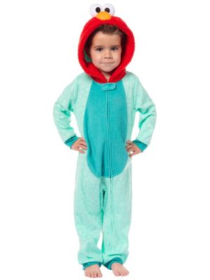 Toddler Boys 1PC Hooded Union Suit Footless Sleep Pajama - Elmo Abby Cadabby