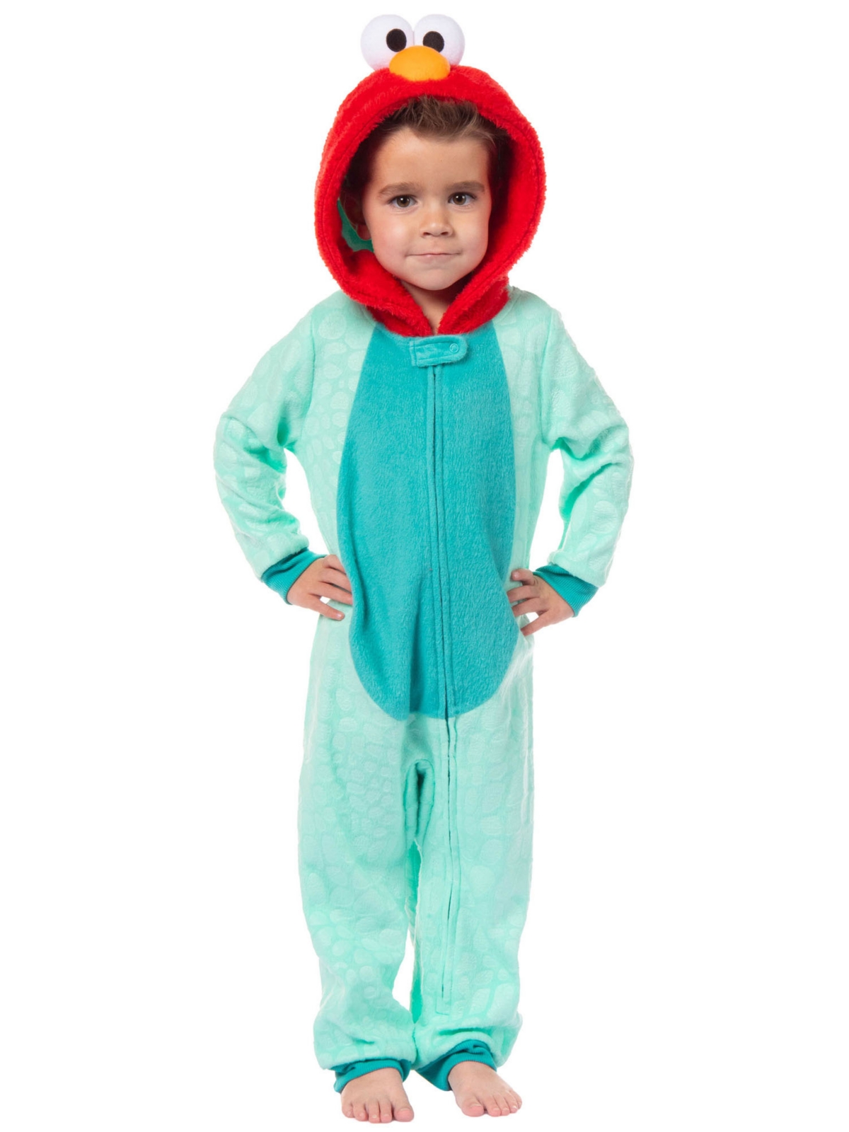 Sesame Street Toddler Boys 1PC Hooded Union Suit Footless Sleep Pajama