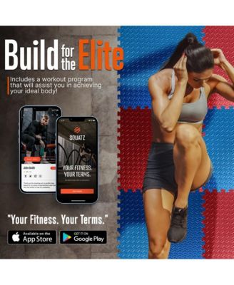 50-Piece Puzzle Exercise Mat, EVA Foam Tiles, Red/Blue