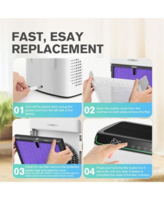 MR5866 Air Purifier Replacement Filter, True HEPA Filter Compatible with MR5866, Multifunctional Version, 2 Pack