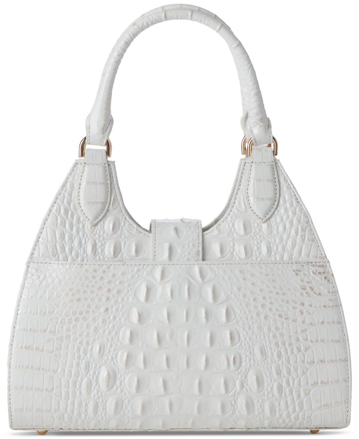 Shop Brahmin Adrian Melbourne Small Leather Satchel In Seasalt White