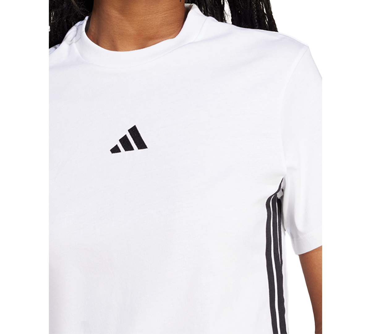 Adidas Originals Adidas Aeroready Train Essentials 3-stripes Tee In White And Black In White,black
