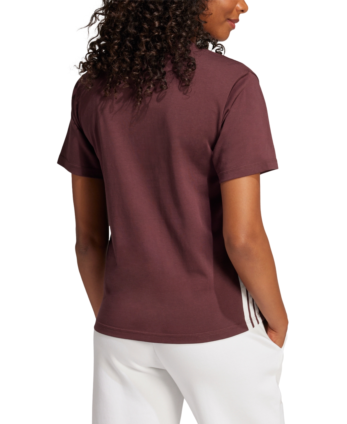 Adidas Originals Women's Essentials 3-stripes Cotton T-shirt In Ruby