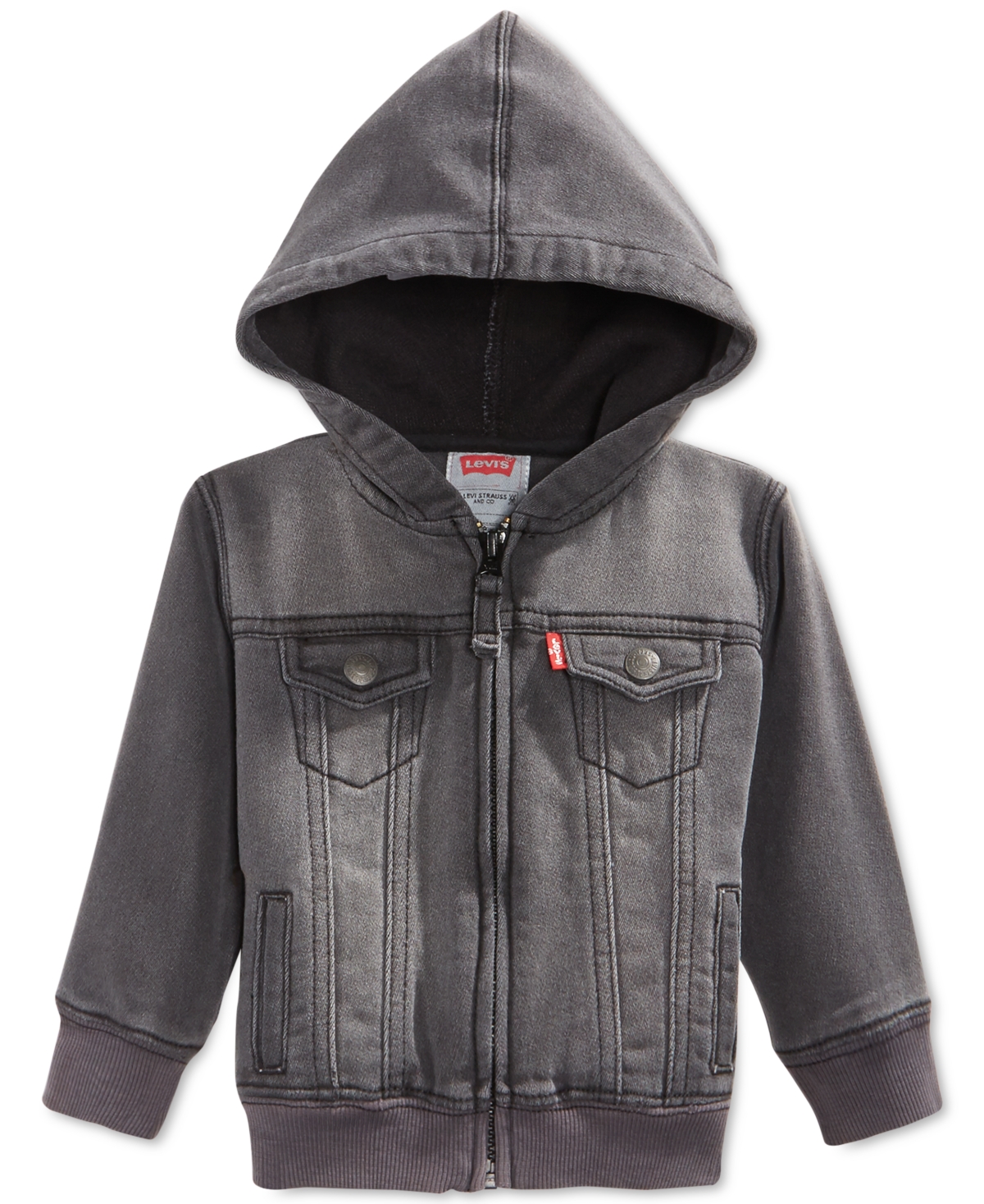 Shop Levi's Baby Boys Or Baby Girls Knit Hooded Jacket In Grey