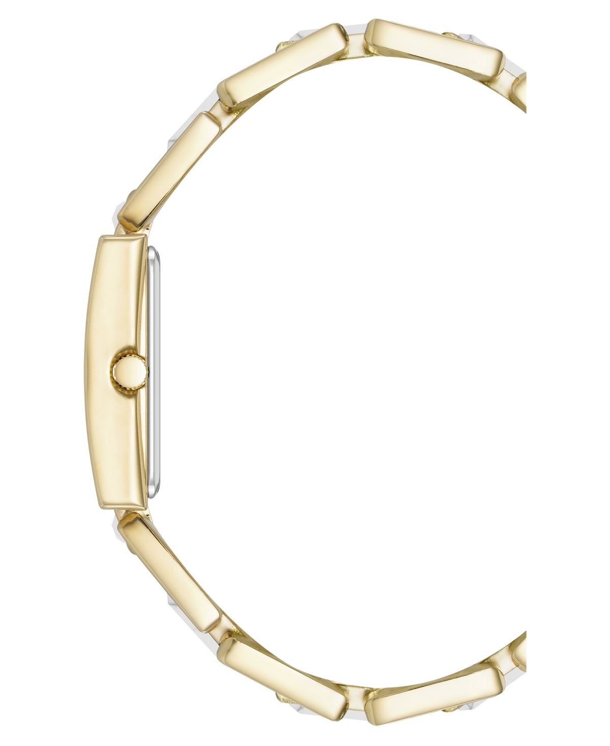 Anne Klein Women's Quartz How Lite Gemstone And Gold-tone Metal Alloy Bracelet Watch, 21mm In White,gold-tone