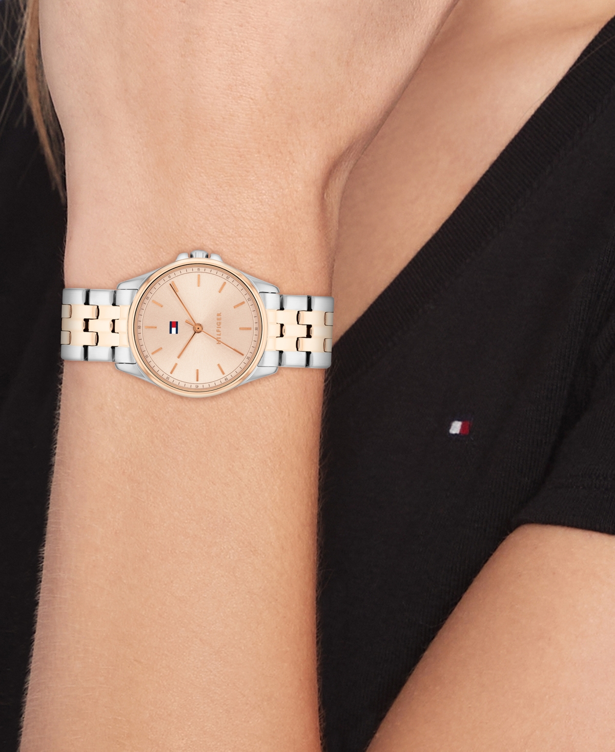 Tommy Hilfiger Women's Quartz Two-tone Stainless-steel Bracelet Watch, 30mm In Two-tone