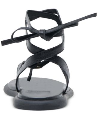 Women's Judy Lace-Up Ankle Wrap Embellished Flat Sandals