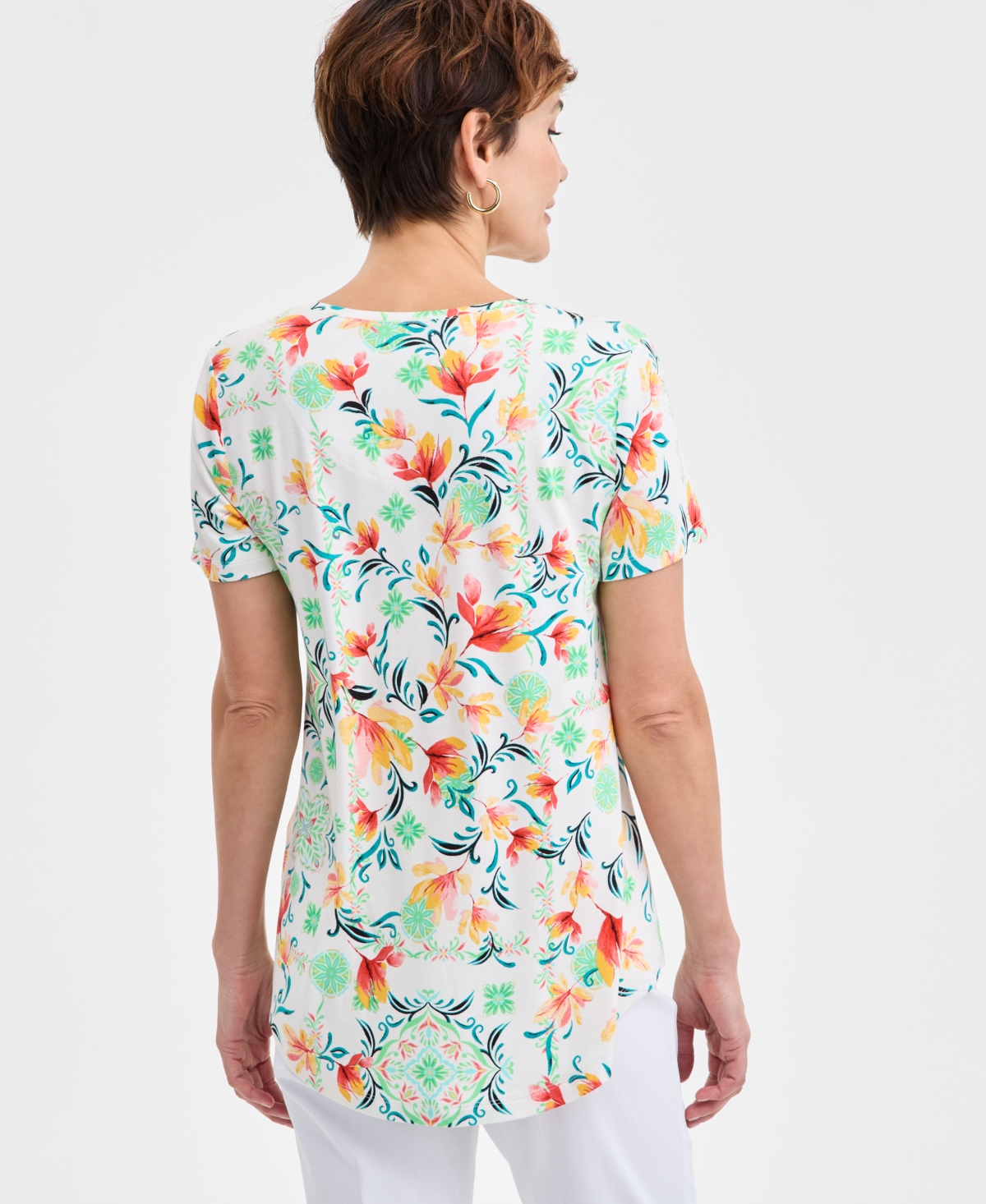 JM COLLECTION PETITE SHORT-SLEEVE TEE, EXCLUSIVELY AT MACY'S 