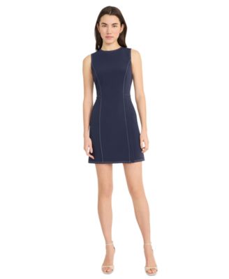Women's Contrast-Stitched A-Line Dress