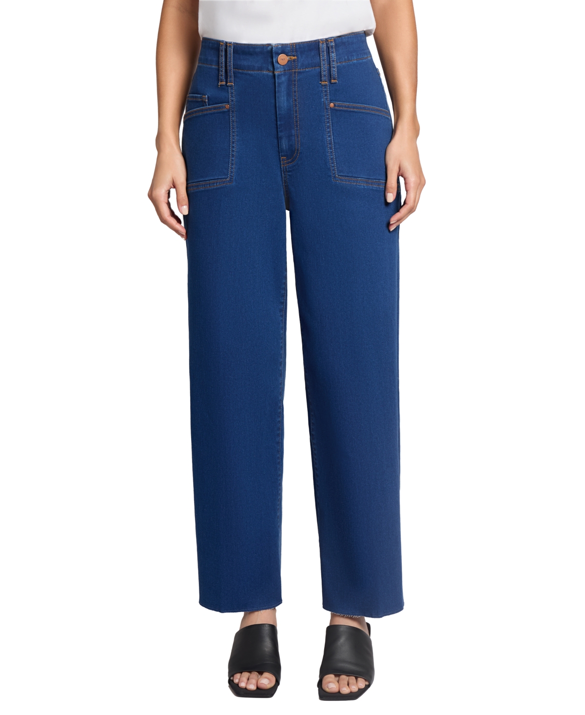 JONES NEW YORK WOMEN'S HIGH RISE WIDE-LEG JEANS 