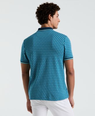 Оригинальный Пингвин Original Penguin Мужская приталенная жаккардовая рубашка поло с коротким рукавом и наконечником 19690₽