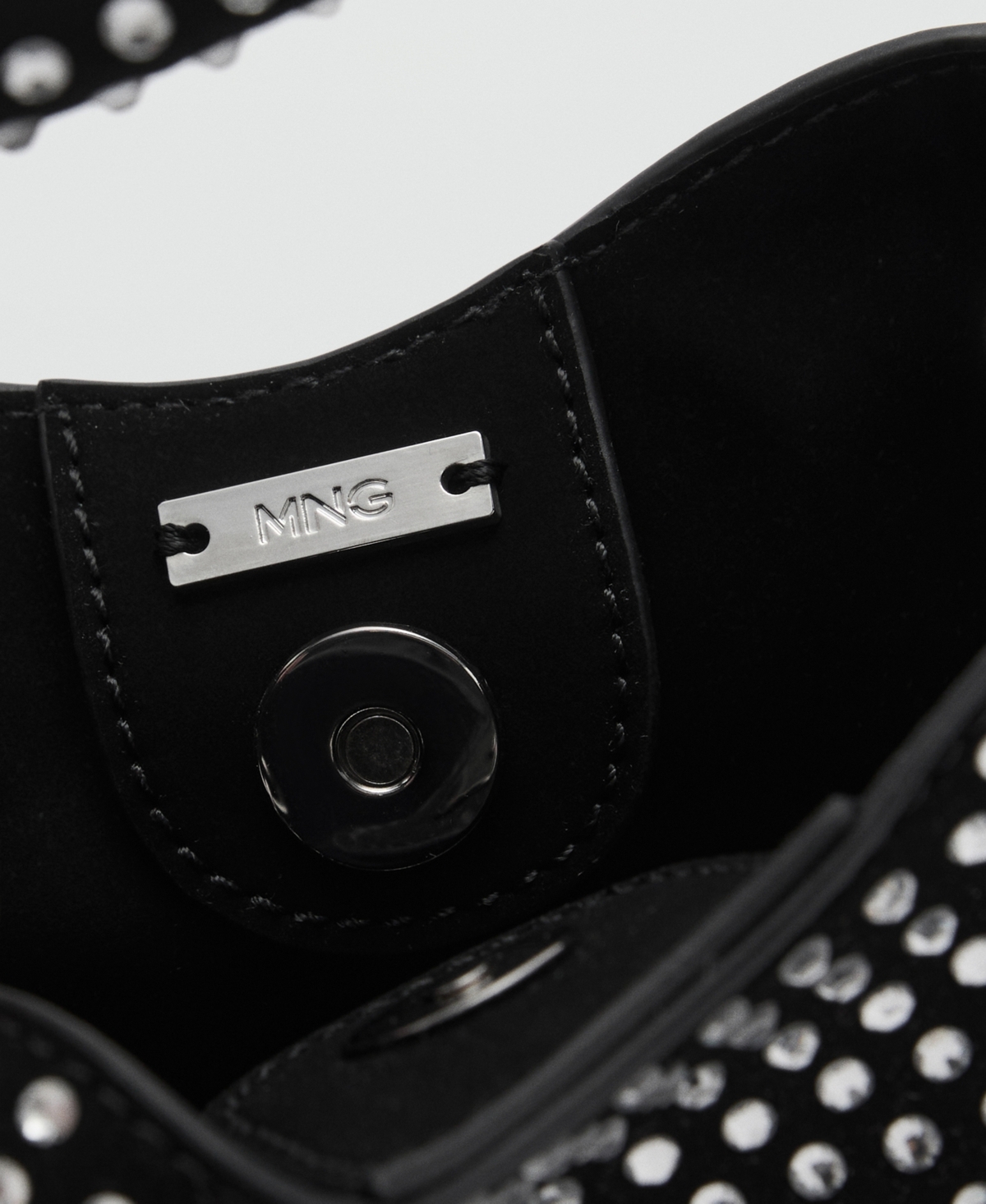 Shop Mango Women's Mini Rhinestone Chain Bag In Black
