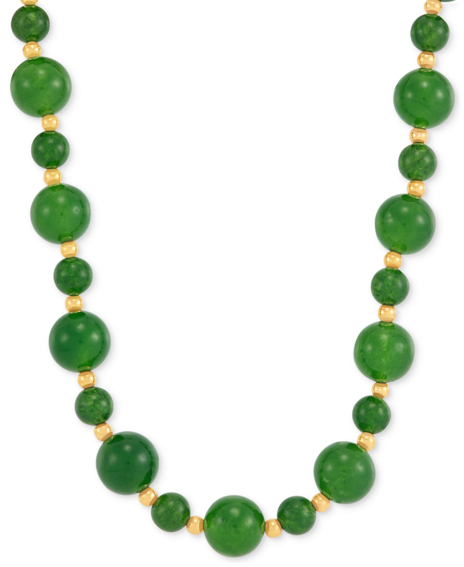 Onyx Beaded Necklace (6mm & 10mm) in 14k Gold Over Sterling Silver, 17"