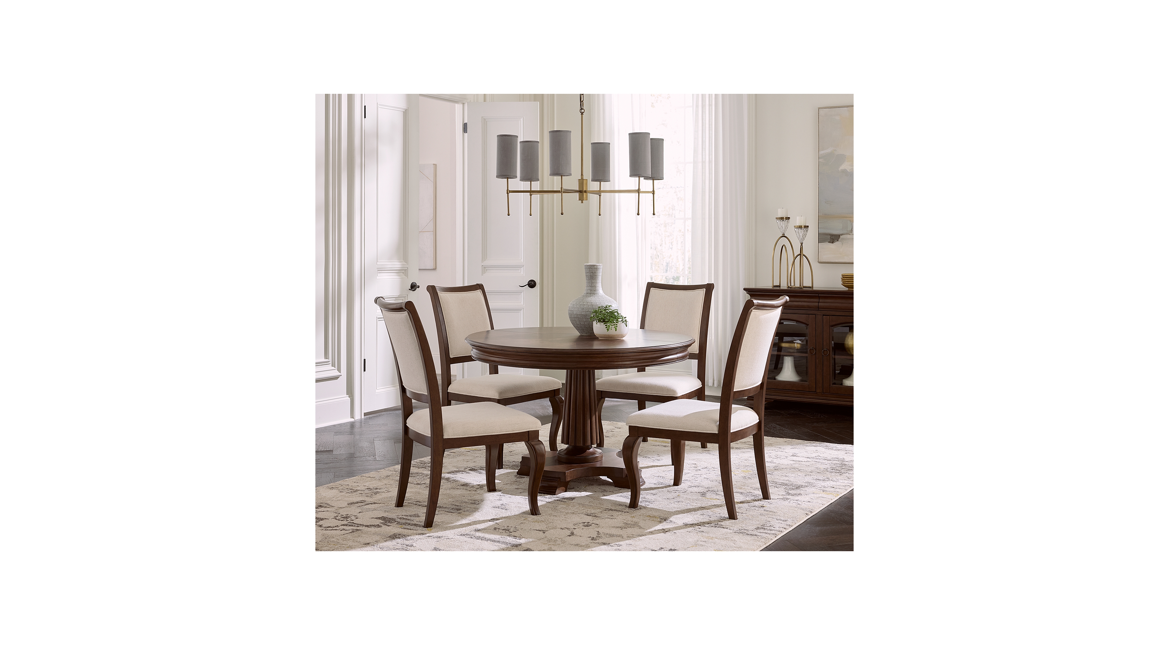 Nelman 5-Pc. Round Dining Set (Table & 4 Side Chairs), Created for Macy's