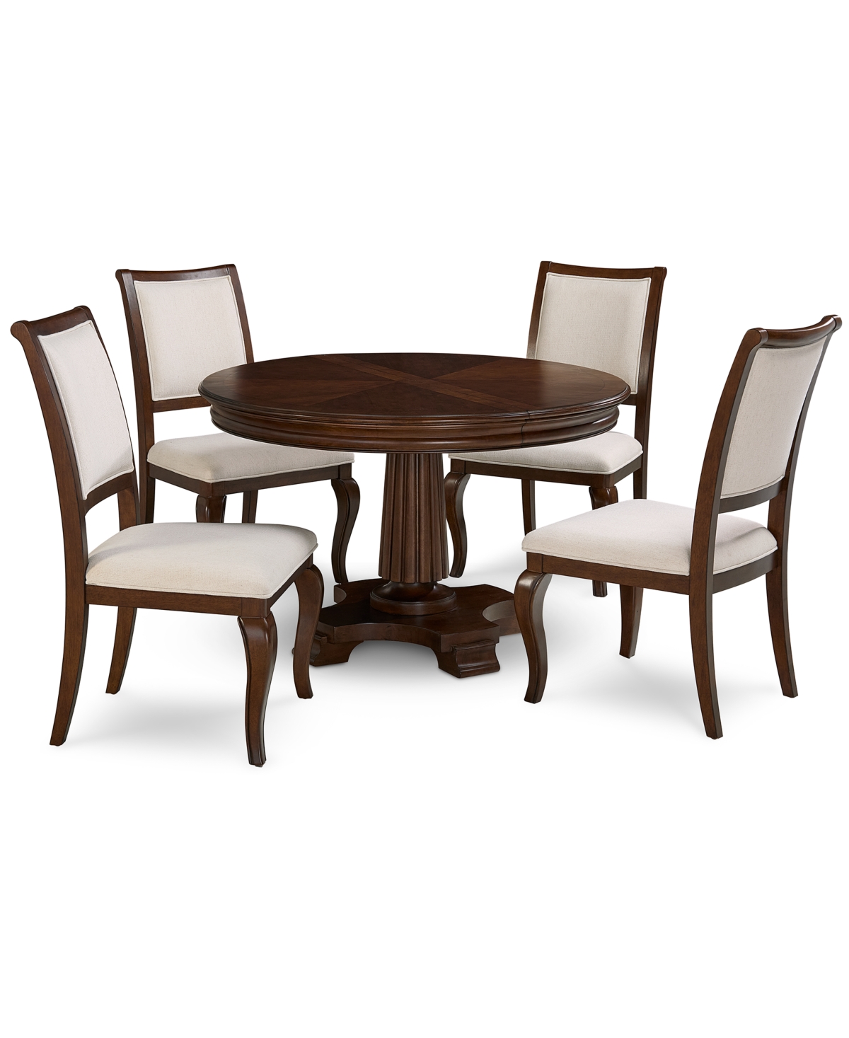 MACY'S NELMAN 5-PC. ROUND DINING SET (TABLE & 4 SIDE CHAIRS), CREATED FOR MACY'S 