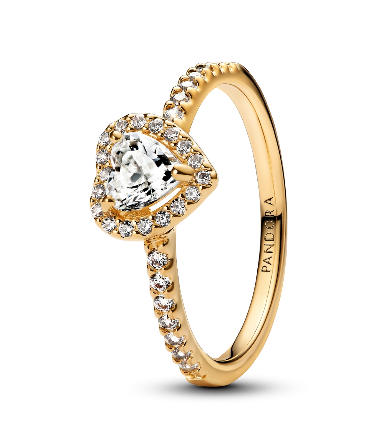 Pandora Gold-plated Elevated Heart Ring In Gold