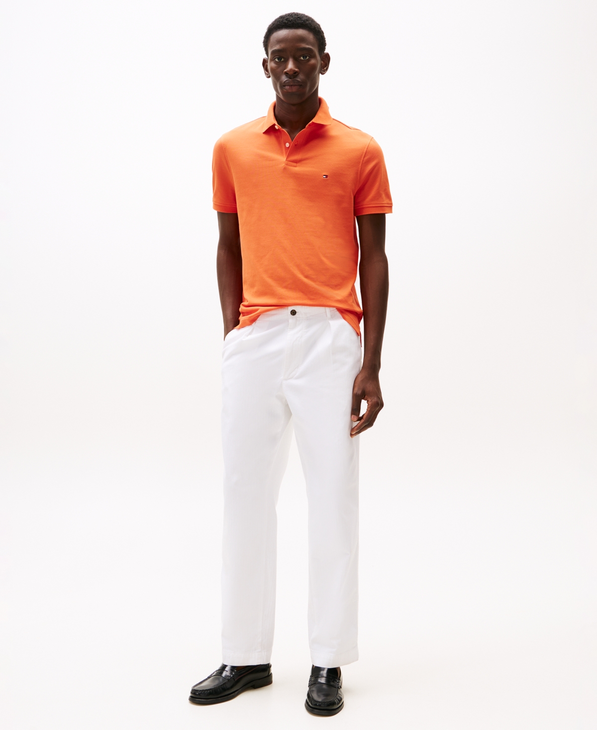 Tommy Hilfiger Short-sleeved Polo Shirt In Brilliant Orange