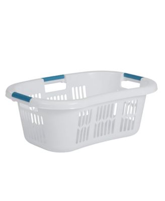 2.1-Bushel Small Hip-Hugger Plastic Laundry Basket, White (4-Pack)