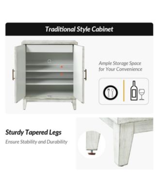 Eusebio Traditional Accent Cabinet with Hidden Drawer and Tapered Legs
