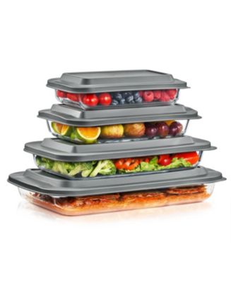 Sorbus 8-Piece Deep Glass Baking Dish Set with Lids - Versatile, Durable, Oven-Safe, & Dishwasher-Safe for Easy Baking, Storing, & Serving - Macy's