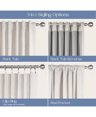 Chenille Blackout Back Tab Curtains Pair, 52"X96"