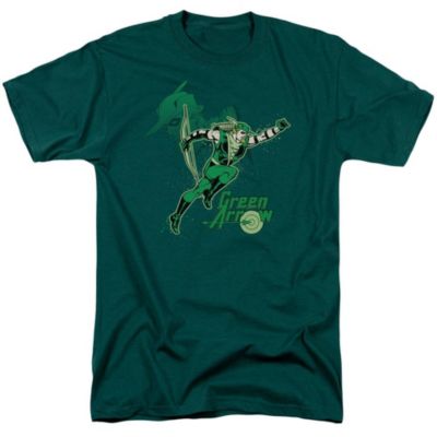 Dc Green Arrow Mens DC Comics Green Arrow Green Arrow In Action Short Sleeve Adult Tee / T-Shirt