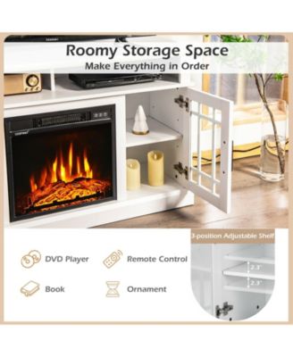 48 Inch Electric Fireplace TV Stand with Cabinets for TVs Up to 50 Inch