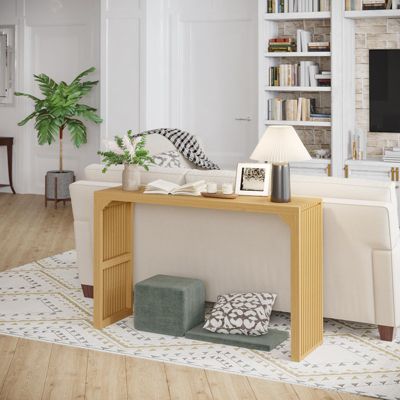 46.22 in. Rectangle Solid Wood Farmhouse Console Table or Living Room, Hallway, Foyer, Entryway