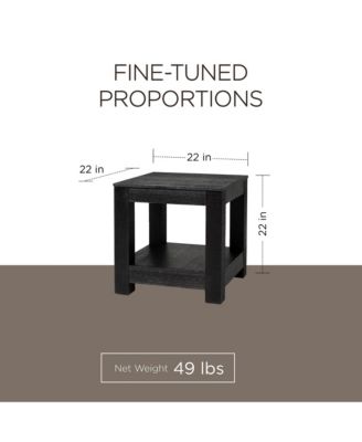 Paulo Wooden Coffee Table with Set of 2 Side Tables, Weathered Black