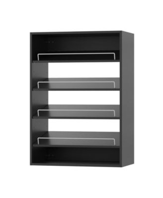 Modular Storage Angled Shelves, Wood Closet Organizer Adjustable, Stacking, Shoe Shelf Unit with 4 Shelves