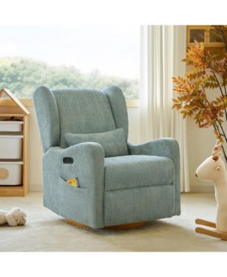 Rosalina Modern Recliner with Built-In Nightlight and Wooden Base