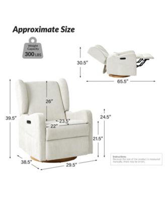 Rosalina Modern Recliner with Built-In Nightlight and Wooden Base