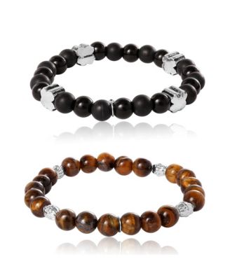 Stretch Stone Bracelet Set – Black Onyx & Tiger s Eye