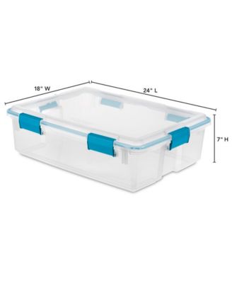 37 Quart Clear Plastic Home Storage Tote Bin with Secure Lids, 8 Pack